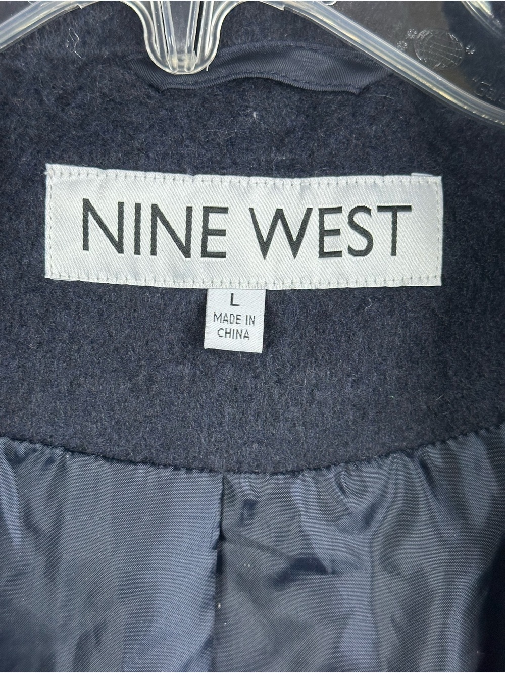 Nine West Dark Navy Utility Peacoat Jacket, size Large - Picture 6 of 7